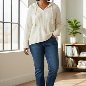 Lucky Brand Cream Ribbed Sweater